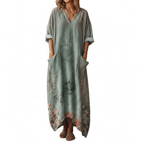 Women's Boho A-Line Midi Dress with 3D Print