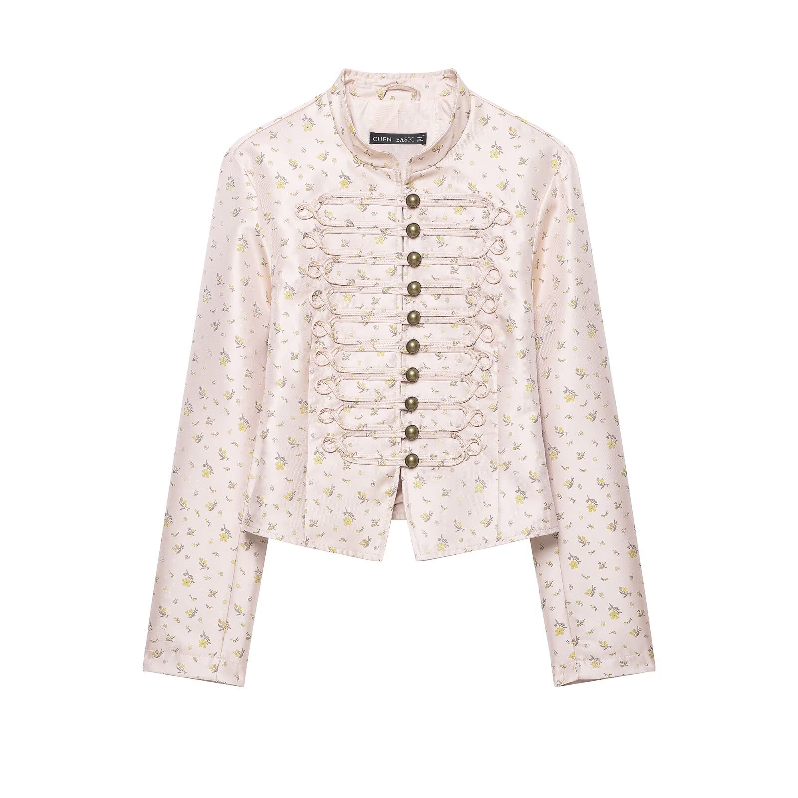 Women's Floral Stand Collar Loose Jacket