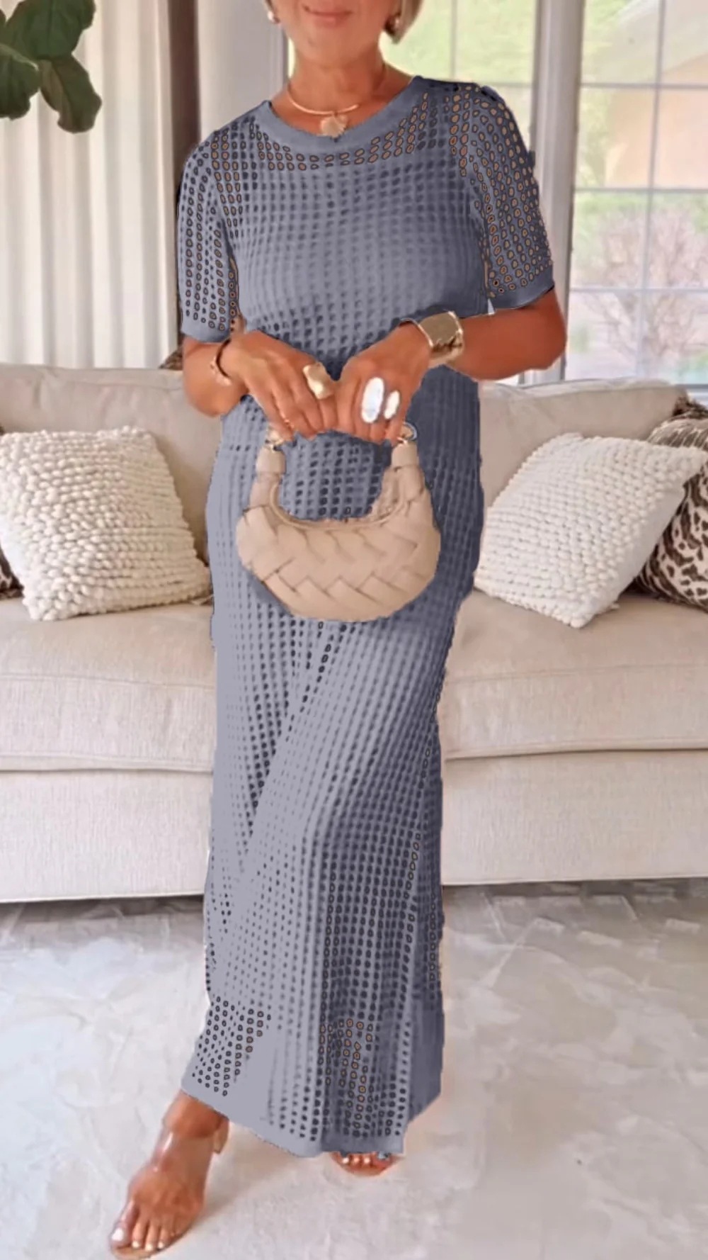 Women's Two-Piece Cami Dress and Sheer Mesh Skirt Set