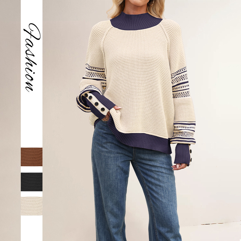Women's Half-Turtleneck Knit Pullover Sweater