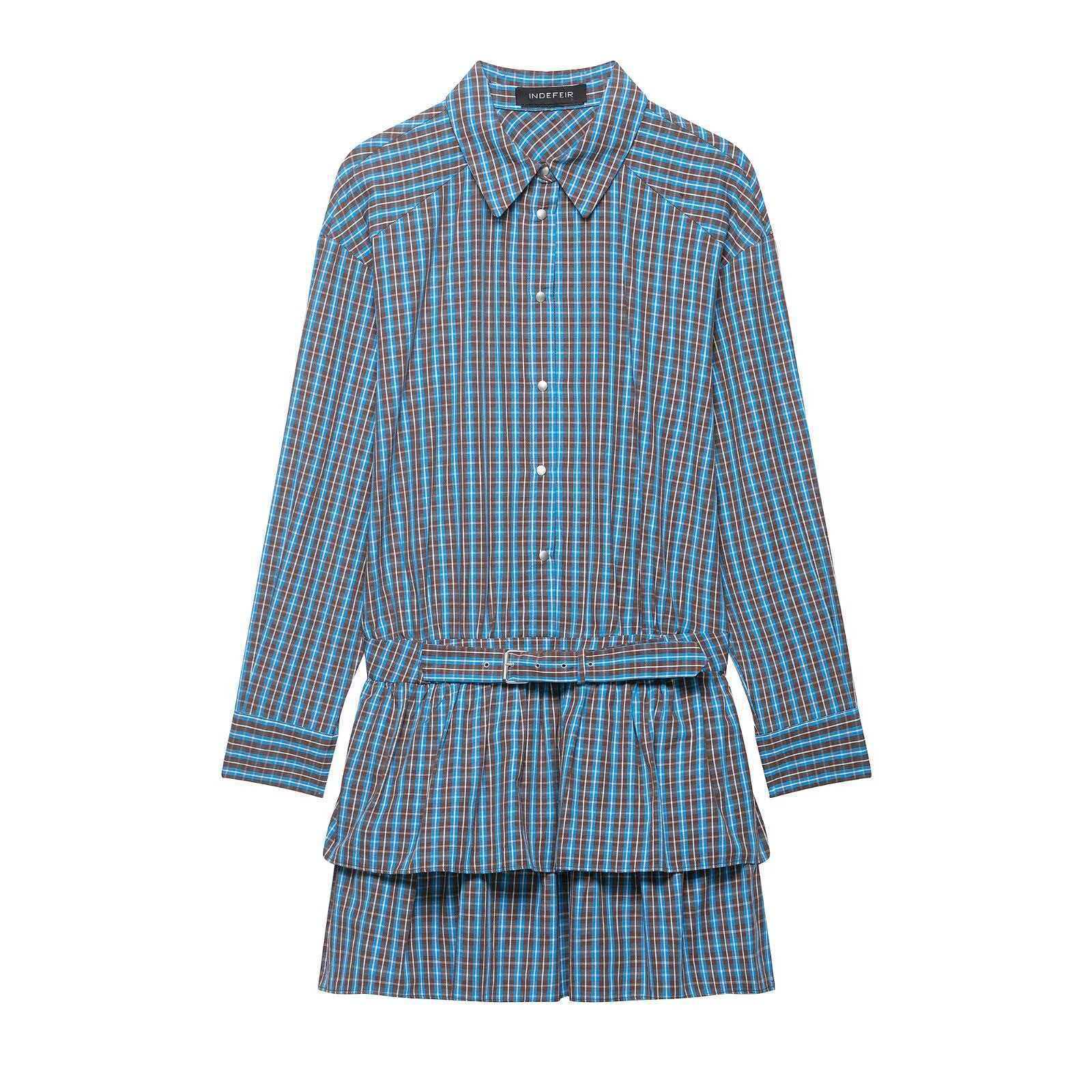 Plaid Layered Short Dress