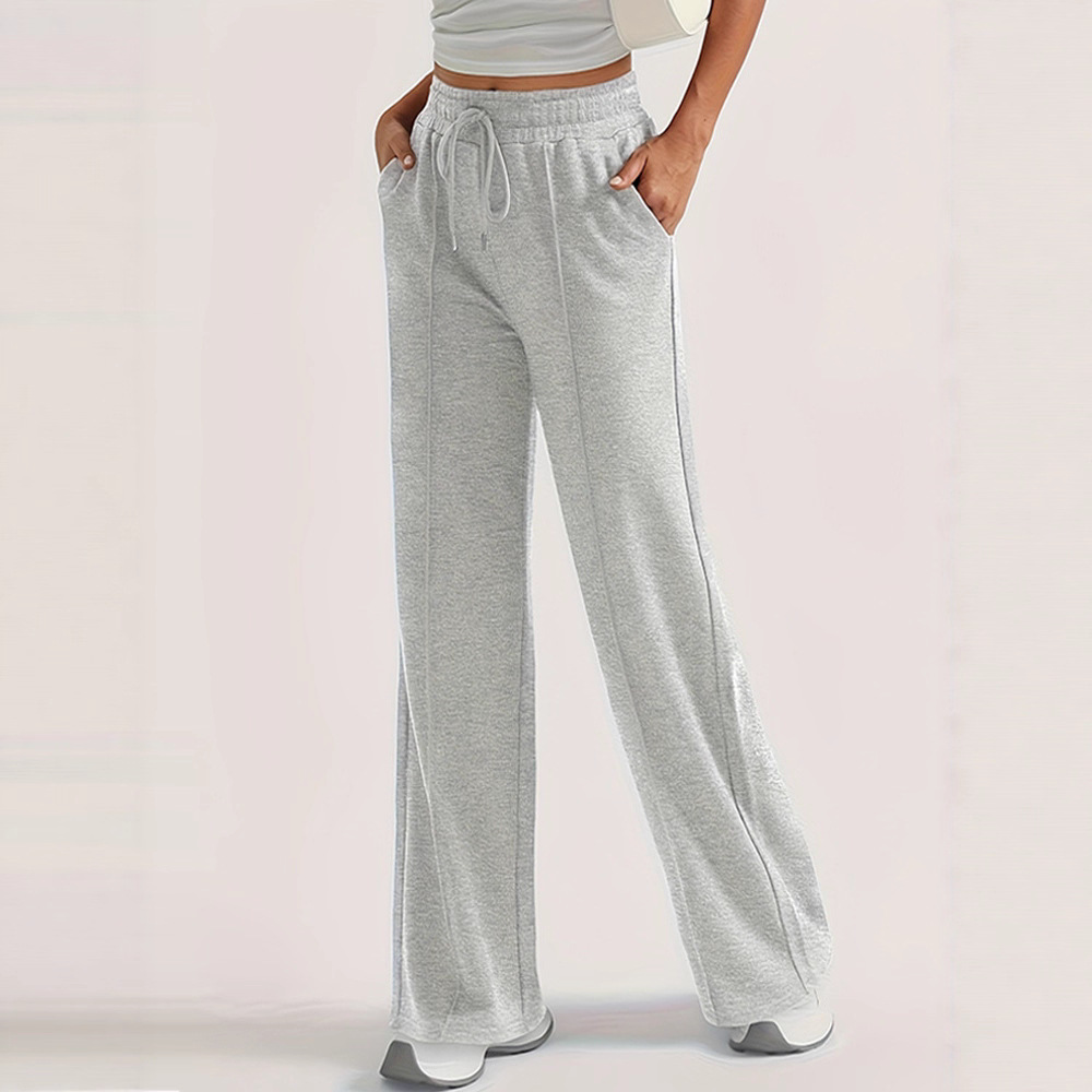 Women's High-Waist Wide-Leg Pants Casual Lounge Trousers