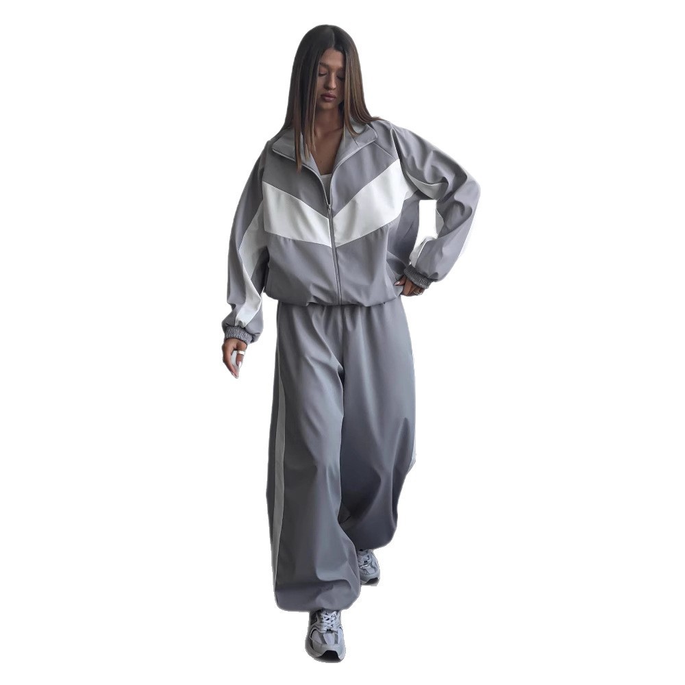 Women's Colorblock Zip Cardigan and Pants Set