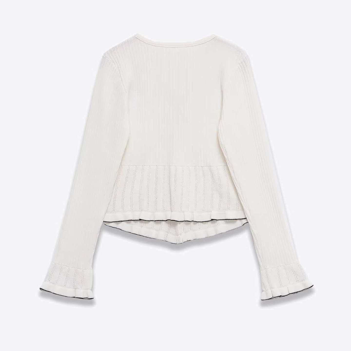 Women's Layered Trim Slim Fit Knit Cardigan