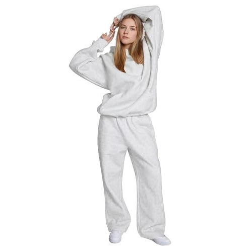 Women's Hooded Sweatshirt Set Polka Dot Print Casual Two-Piece