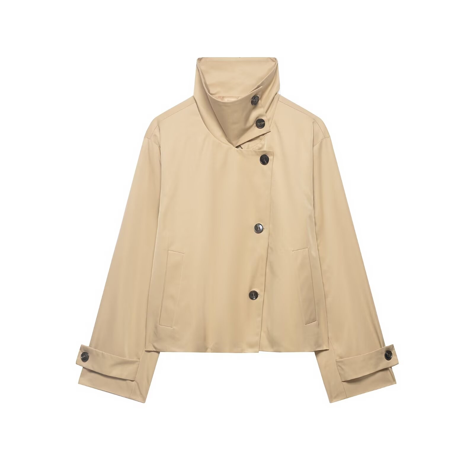 Women's Loose Casual Stand Collar Windbreaker Jacket