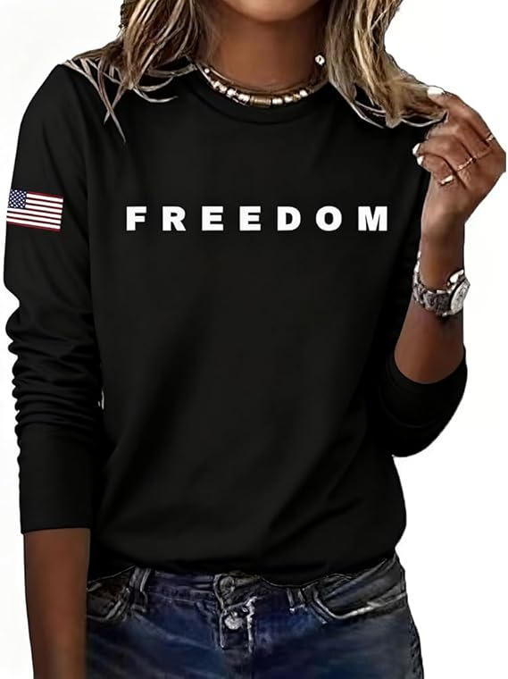 Women's Freedom American Print Crewneck Sweatshirt