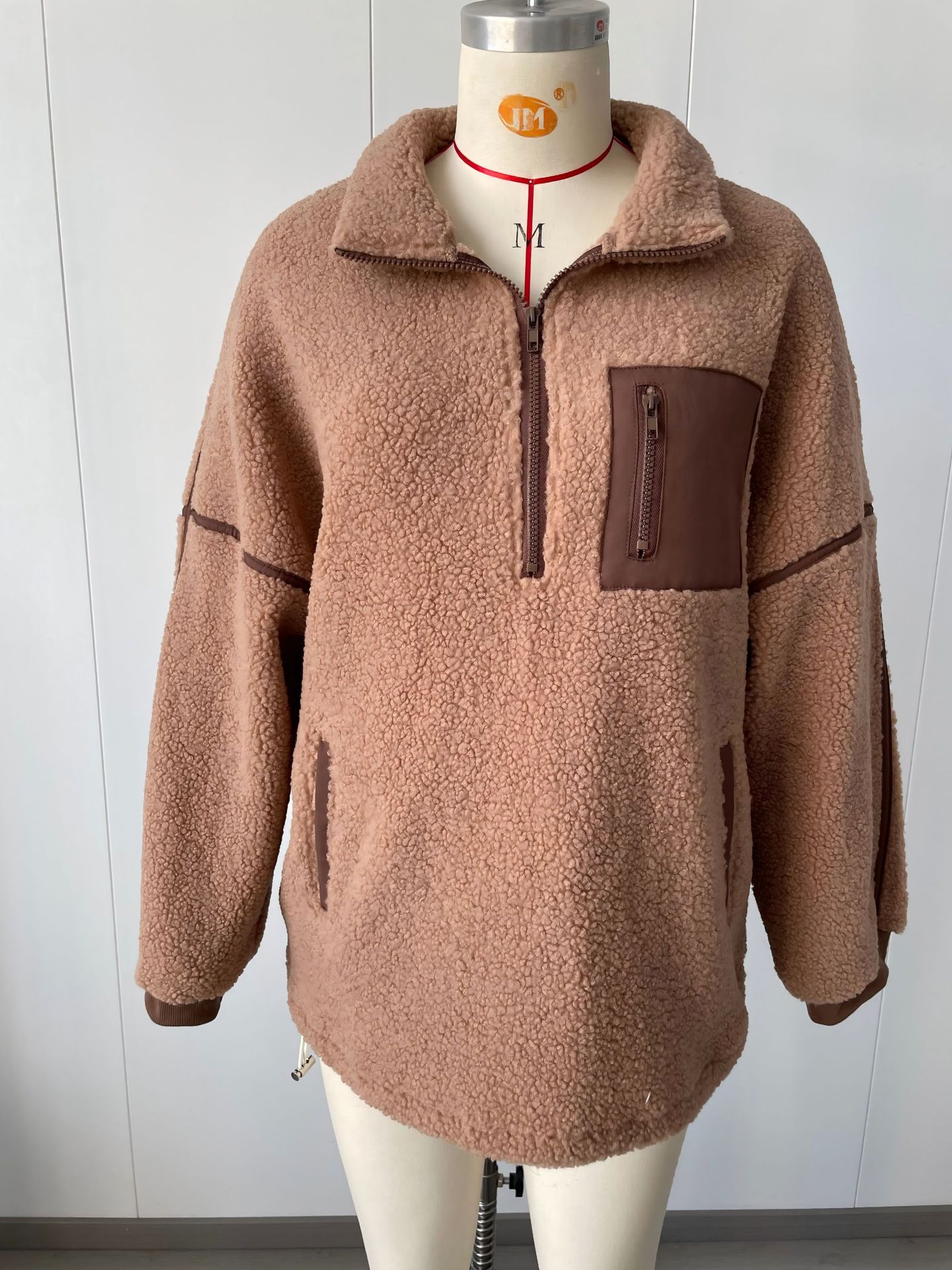 Women's Half-Turtleneck Drawstring Cropped Sweatshirt