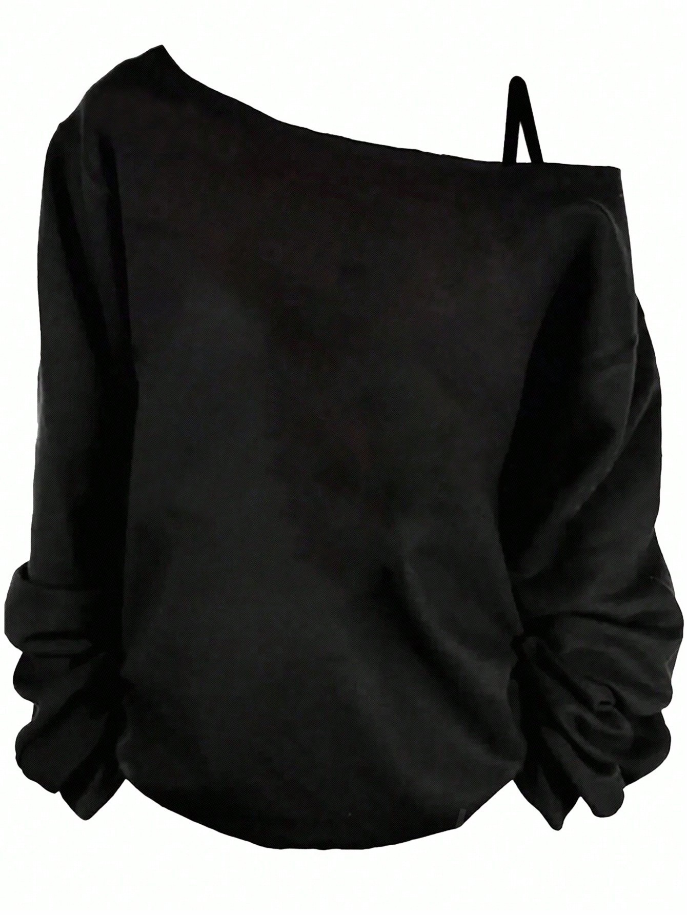 Women's One-Shoulder Long-Sleeve Loose Vintage Sweatshirt with Graphic Print