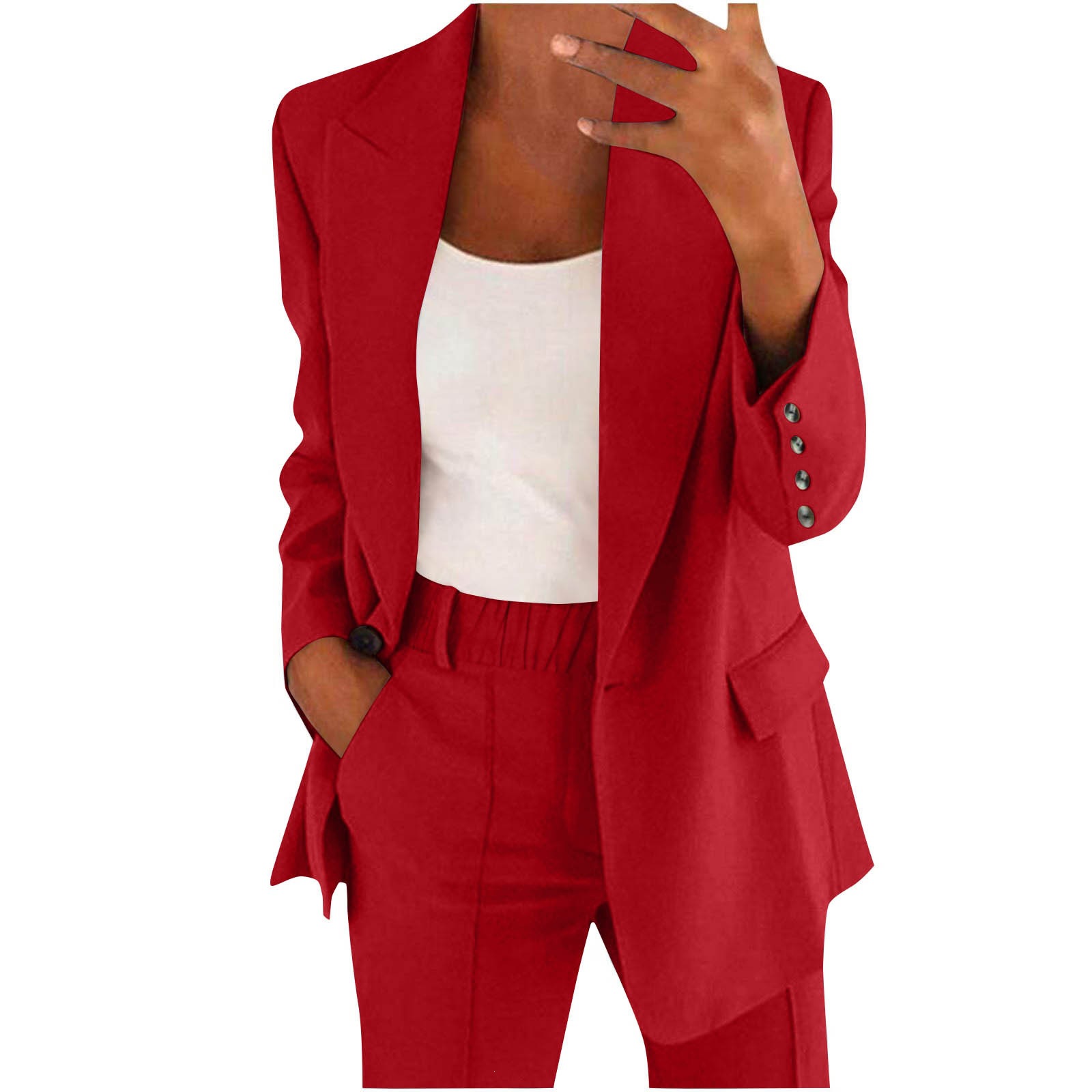 2026 New Cross-Border European & American Fall/Winter Women's Commuter Suit Set – Elegant Long-Sleeve Blazer and Pants Two-Piece Set for Women