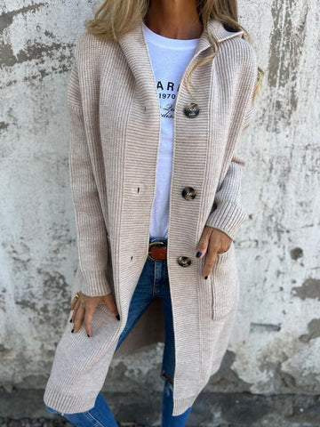 Women's Mid-Length Casual Knit Cardigan Sweater
