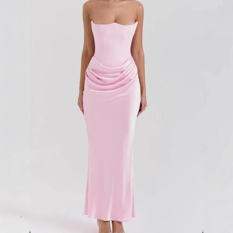 Women's Strapless Backless Bodycon Evening Dress