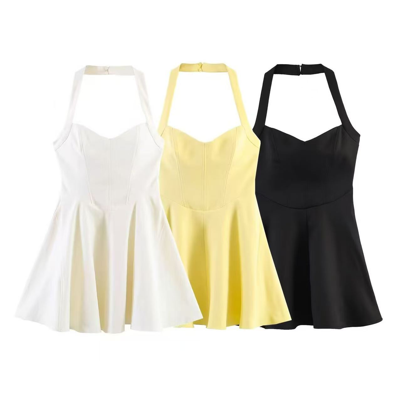 Women's Sexy Halter Neck Bodycon Mini Dress - Two Colors