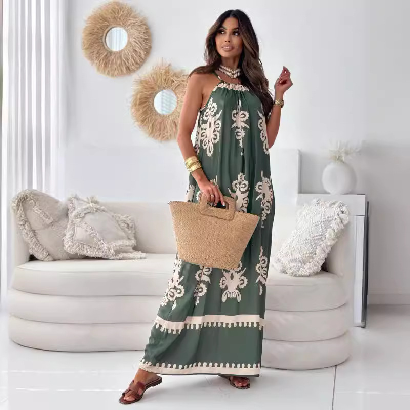 Women's Floral Print Open-Back Cami Dress