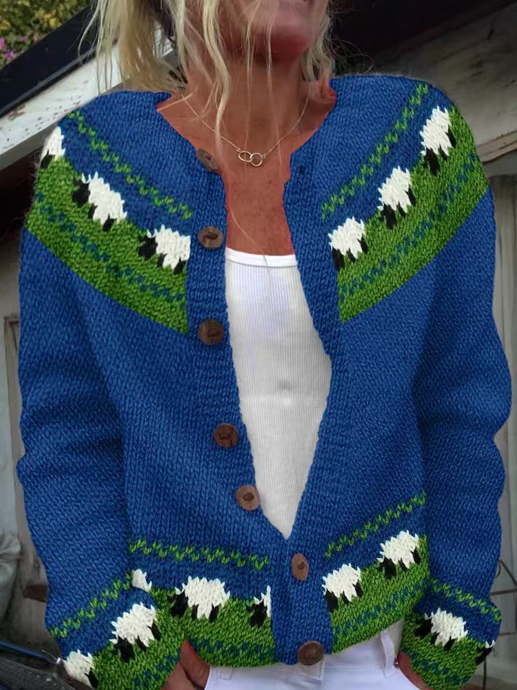 Women's Colorblock Open-Front Cardigan Sweater