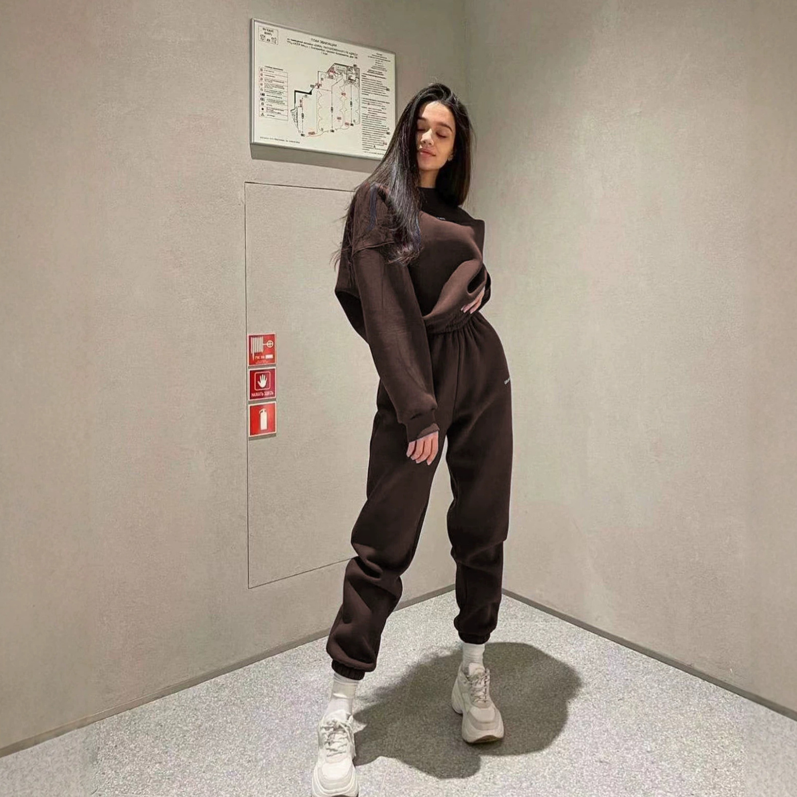 Women's Casual Sweatshirt and Pants Two-Piece Set