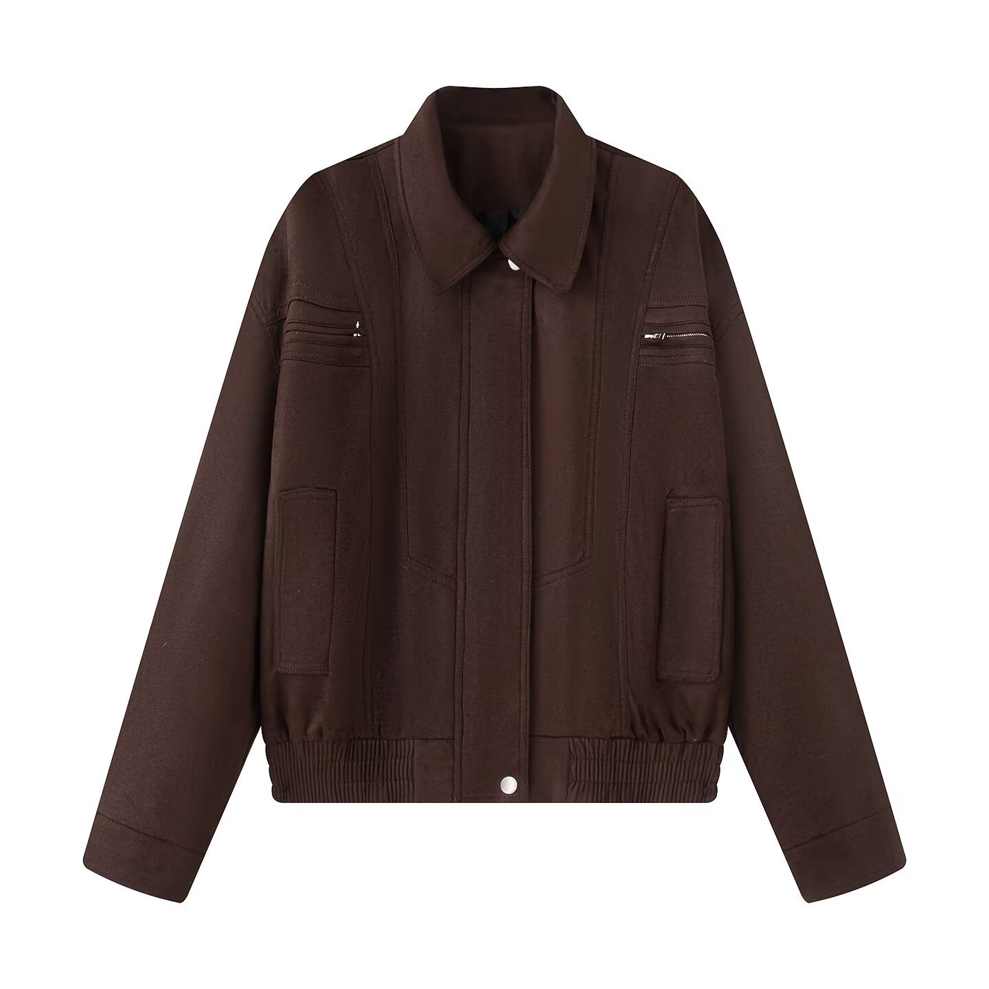 Women's Retro Moto Zip-Up Short Jacket