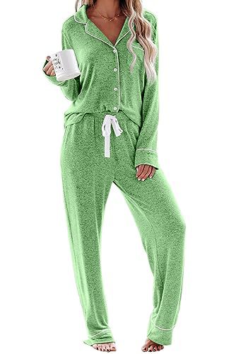 Women's Cuban Collar Printed Long Sleeve Button Set
