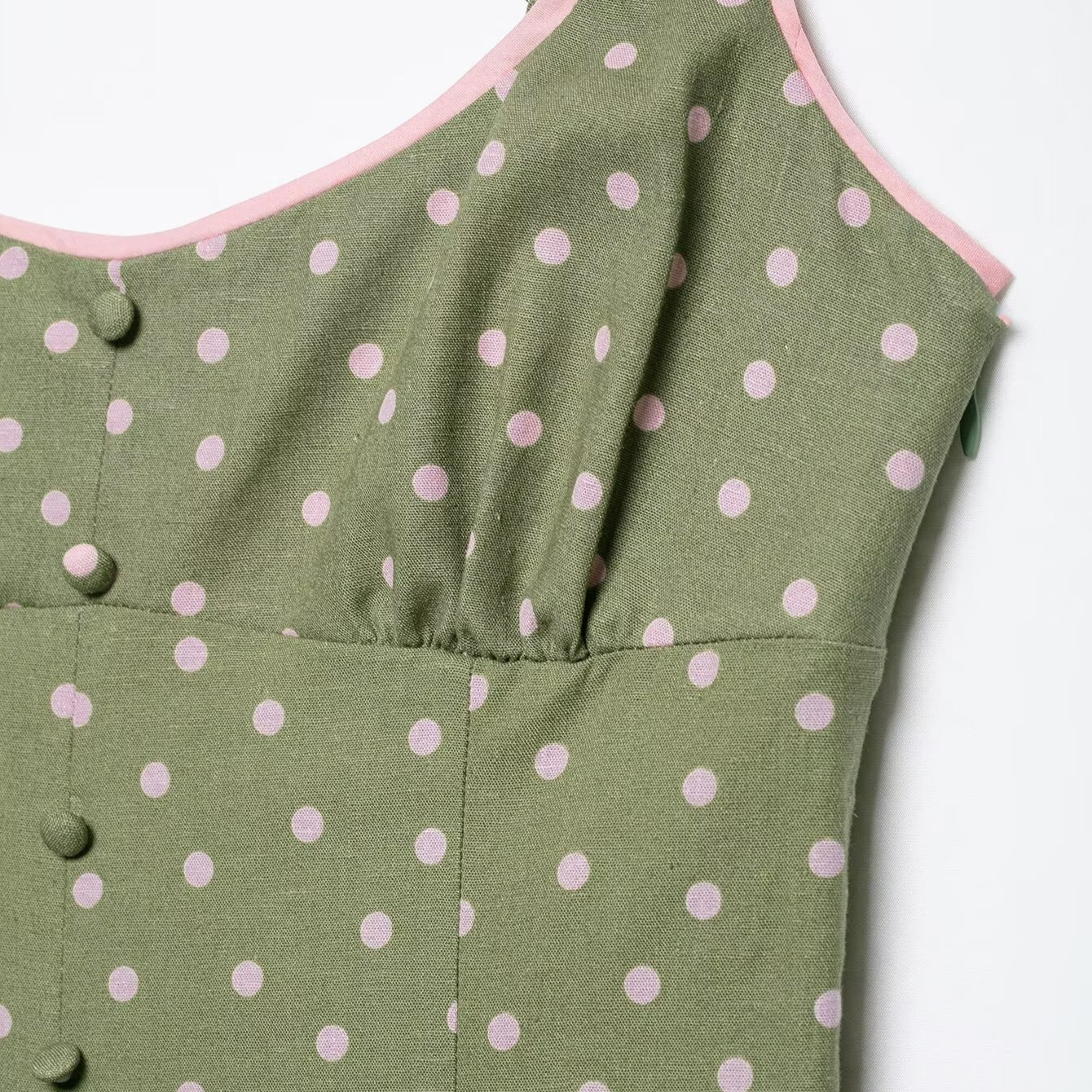 Women's Polka Dot Midi Slip Dress Sleeveless
