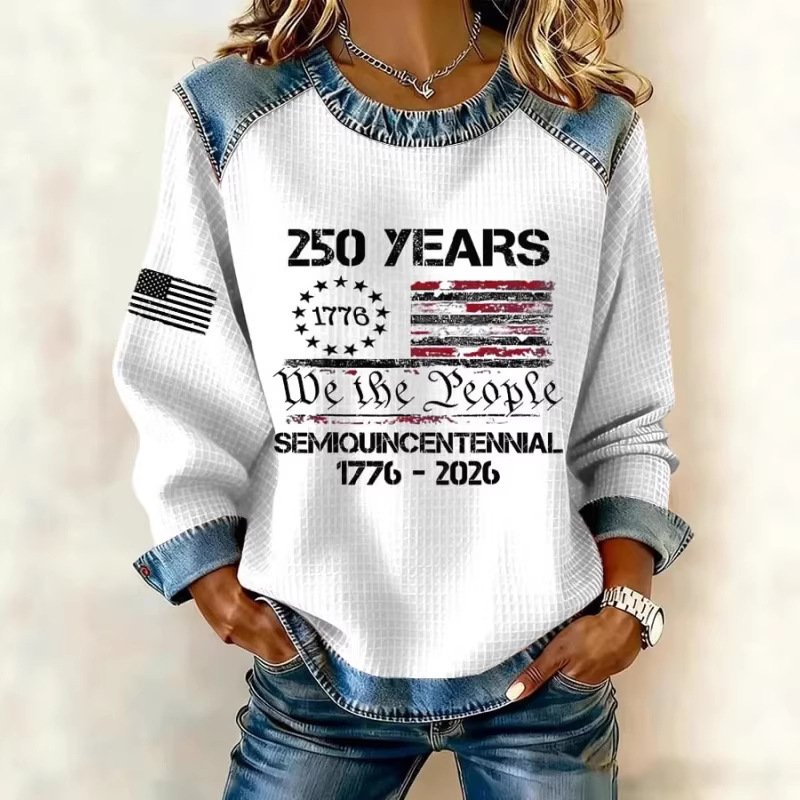 Women's Letter Print Crewneck Sweatshirt Casual Pullover