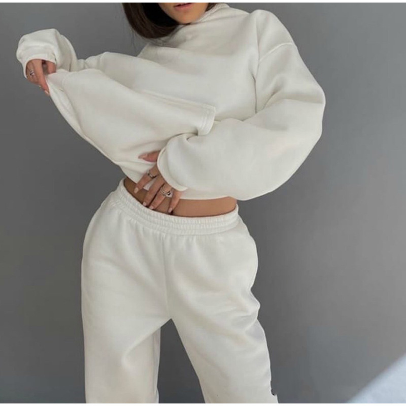 Women's Long Sleeve Casual Sweatsuit Set Solid Color