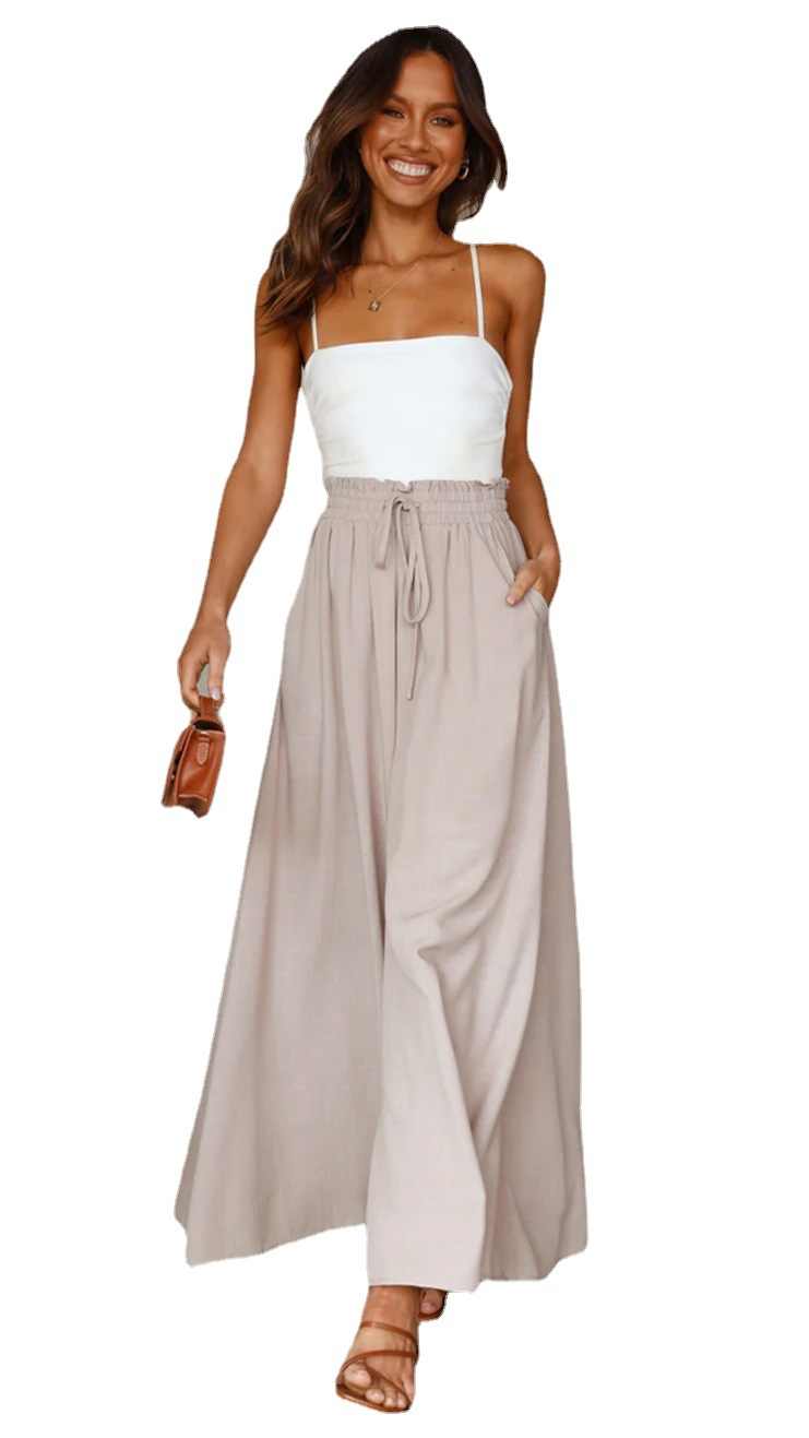 Women's Summer Wide-Leg Pants High-Waist Loose Casual
