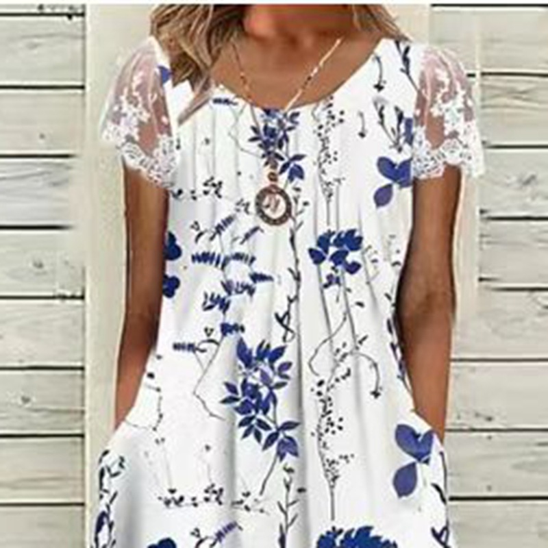 Women's Floral Print Sleeveless Midi A-Line Dress