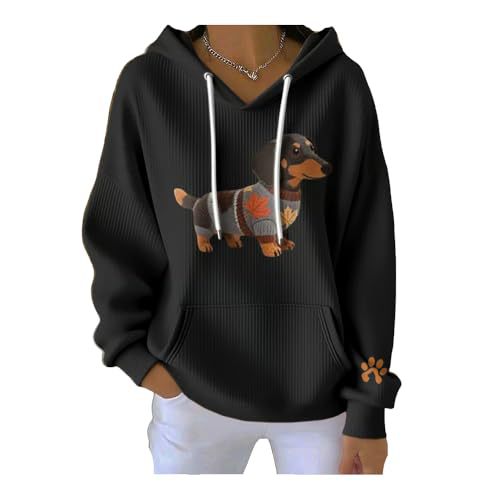 Women's Dachshund Dog Print Casual Hoodie