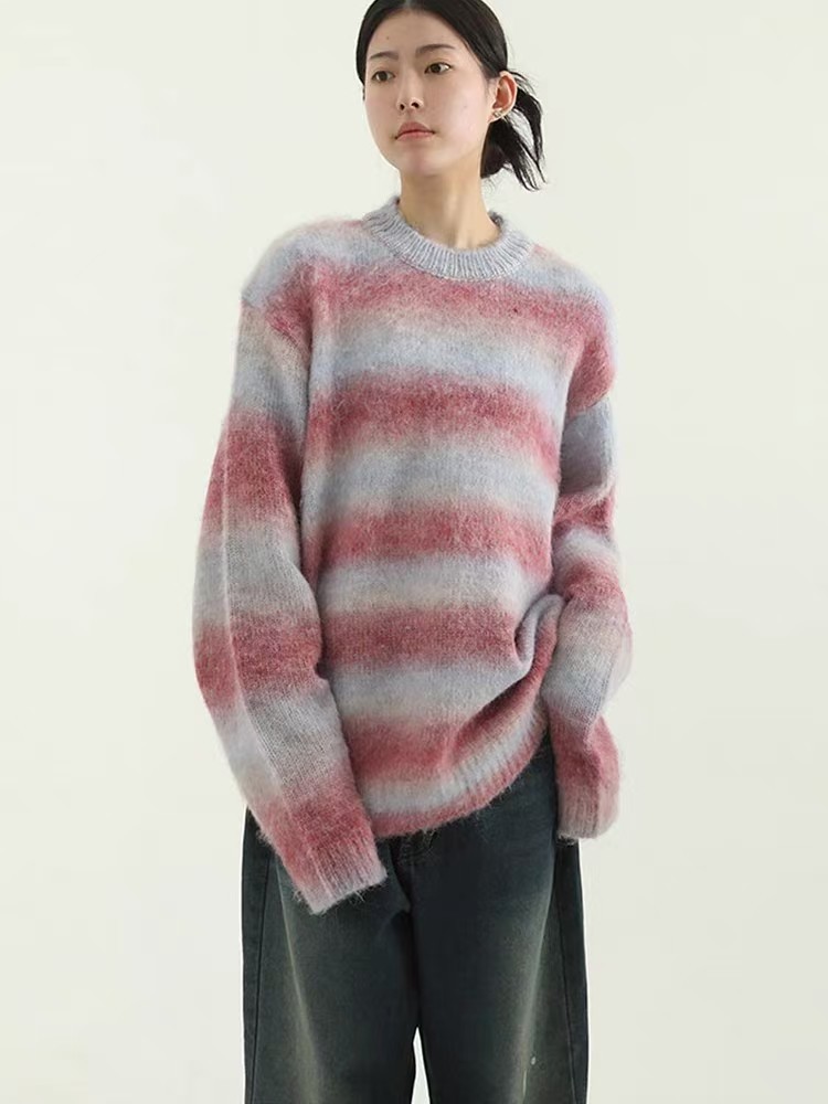 Trendy Color-Block Lazy Style Women's Sweater