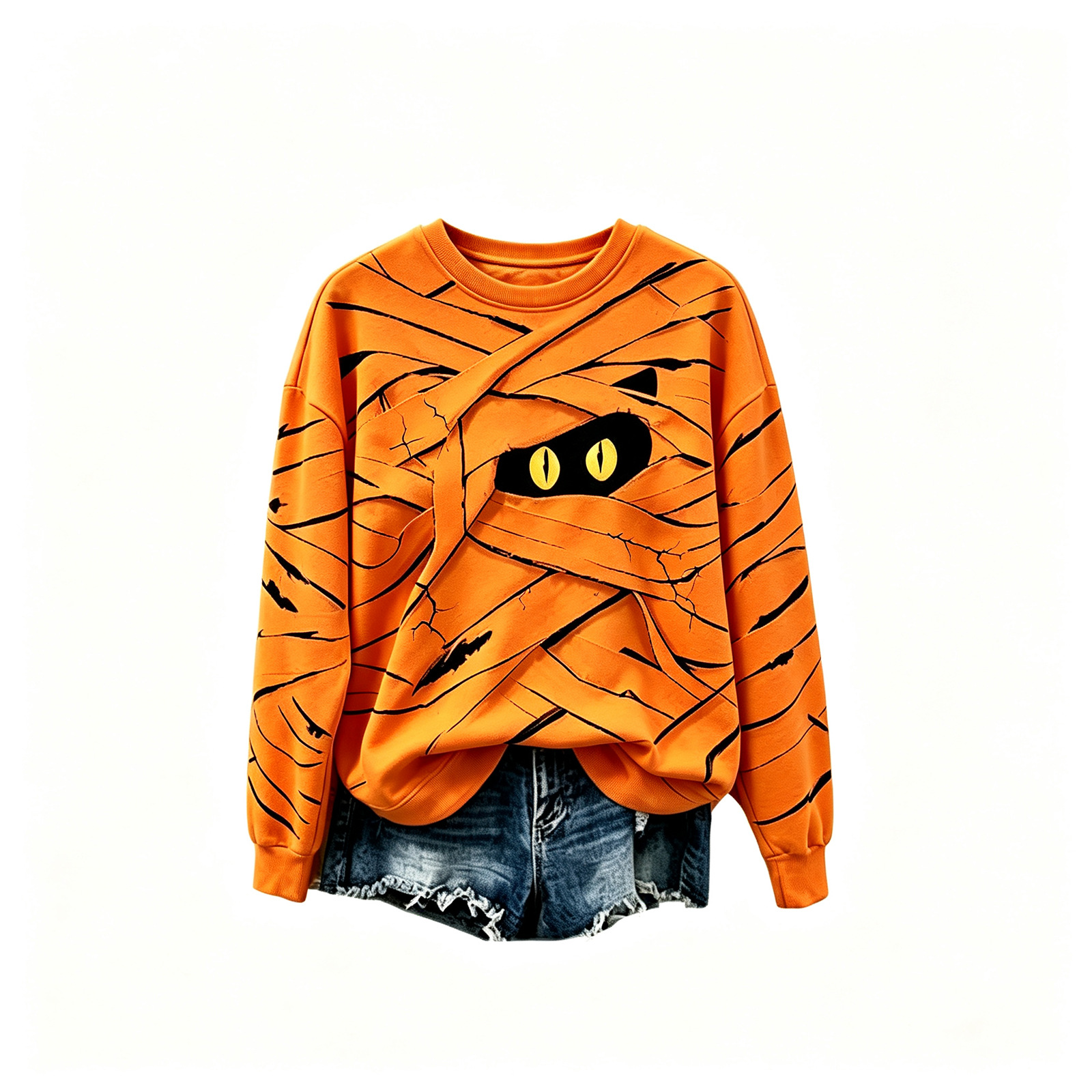 Women's Lace-Up Eye Print Casual Hoodie