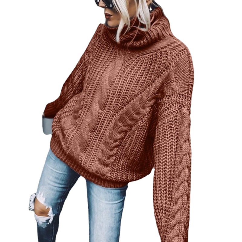 Women's Solid Turtleneck Knit Sweater