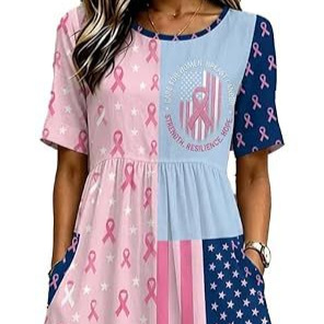 Women's American Flag Ribbon Print Ruched Midi Dress
