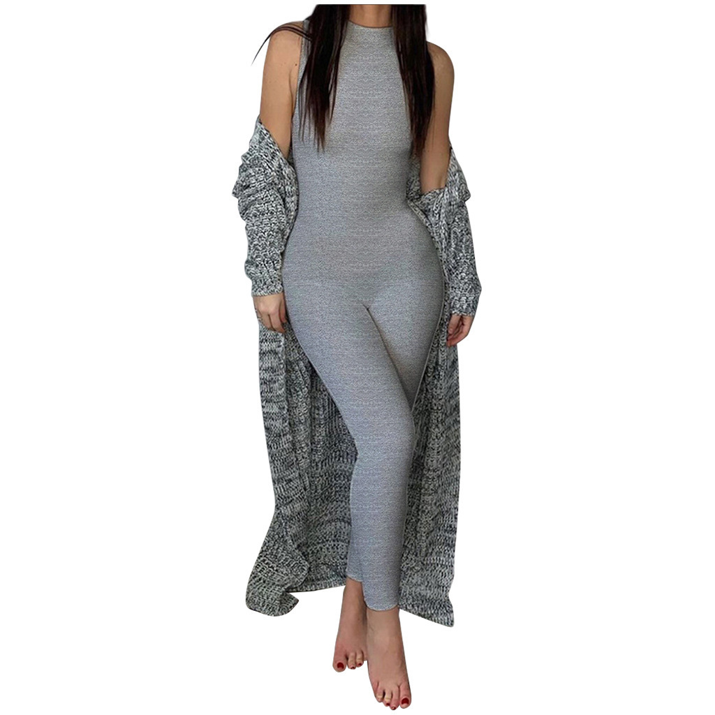 Women's Sleeveless High Waist Bodycon Jumpsuit