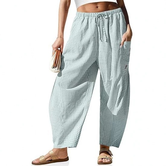 Drawstring Patch Pocket Wide-Leg Harem Pants
