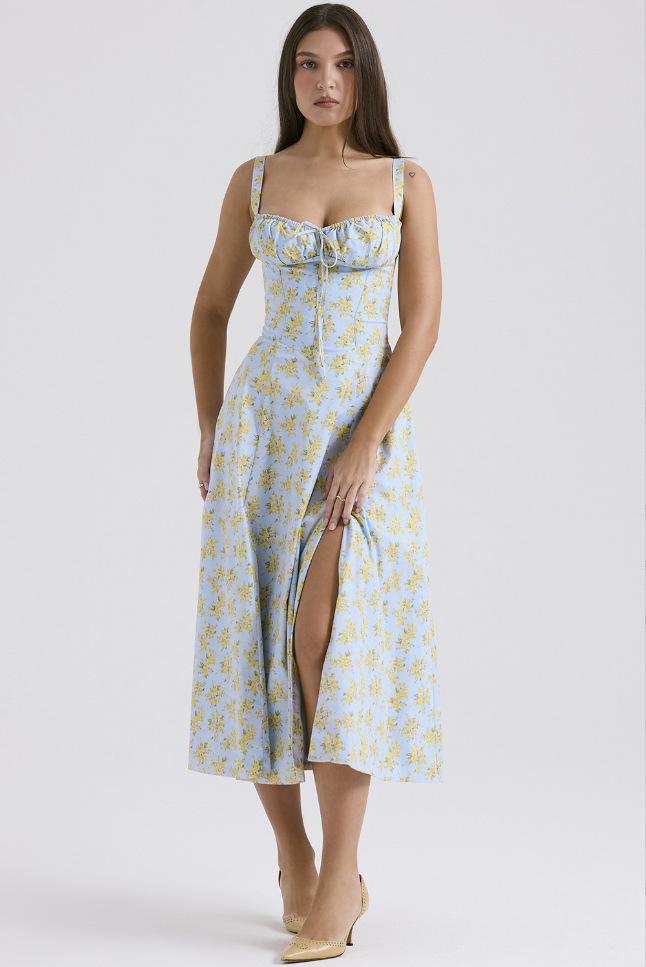 Women's Sleeveless A-Line Midi Dress Solid Color Commuter Style