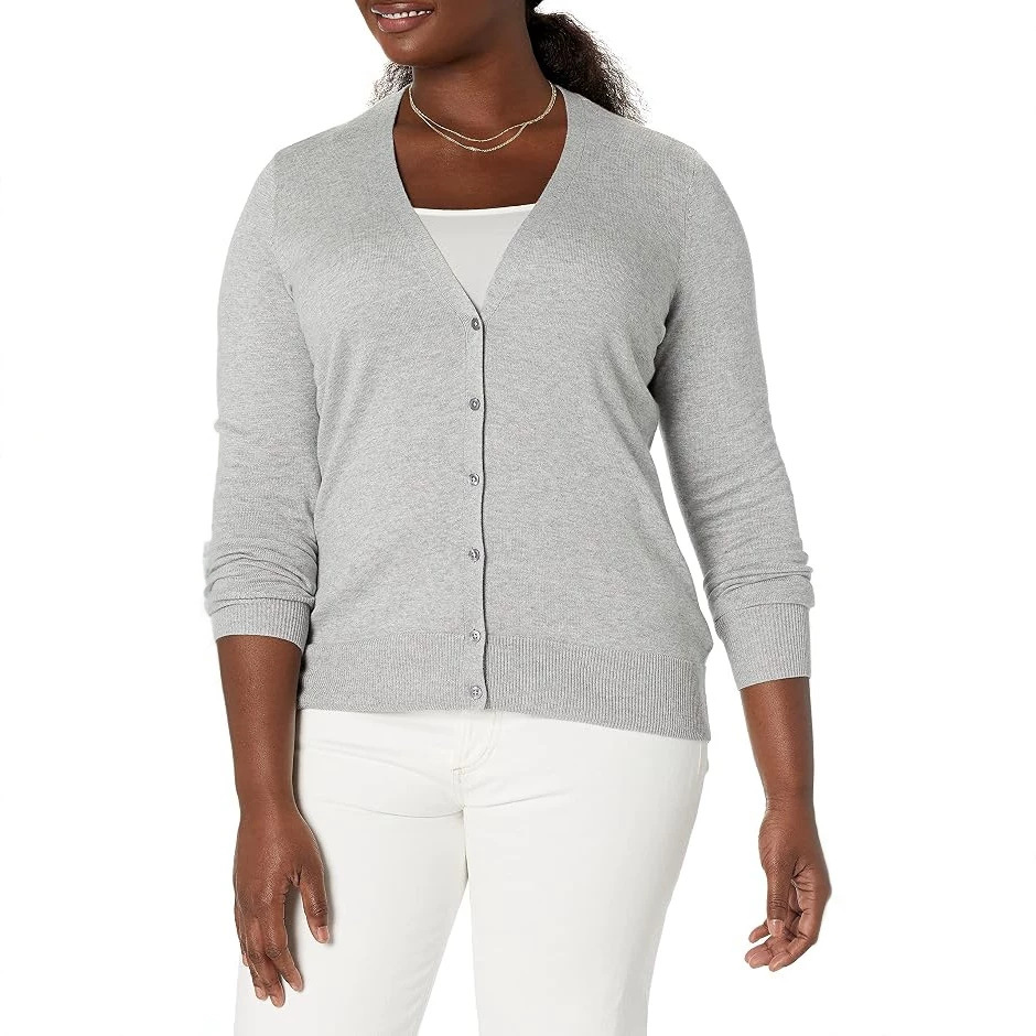 Women's Knit Single-Breasted Long-Sleeve Cardigan Sweater