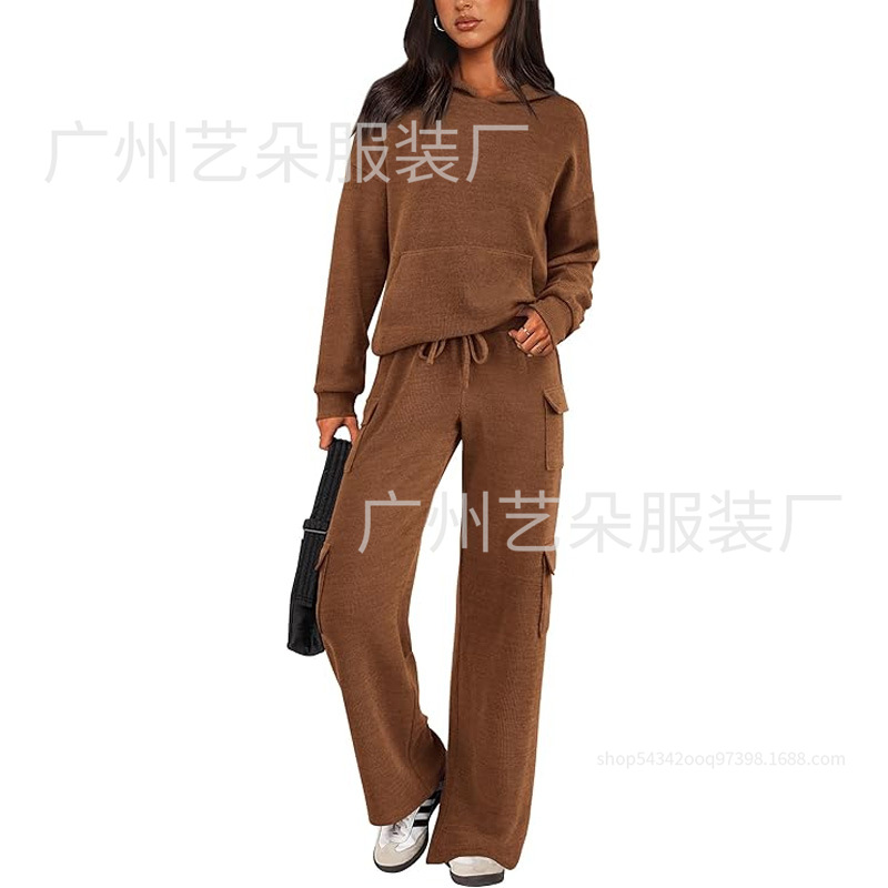 Women's Breathable Cargo Pocket Athletic Set for Running and Outdoor