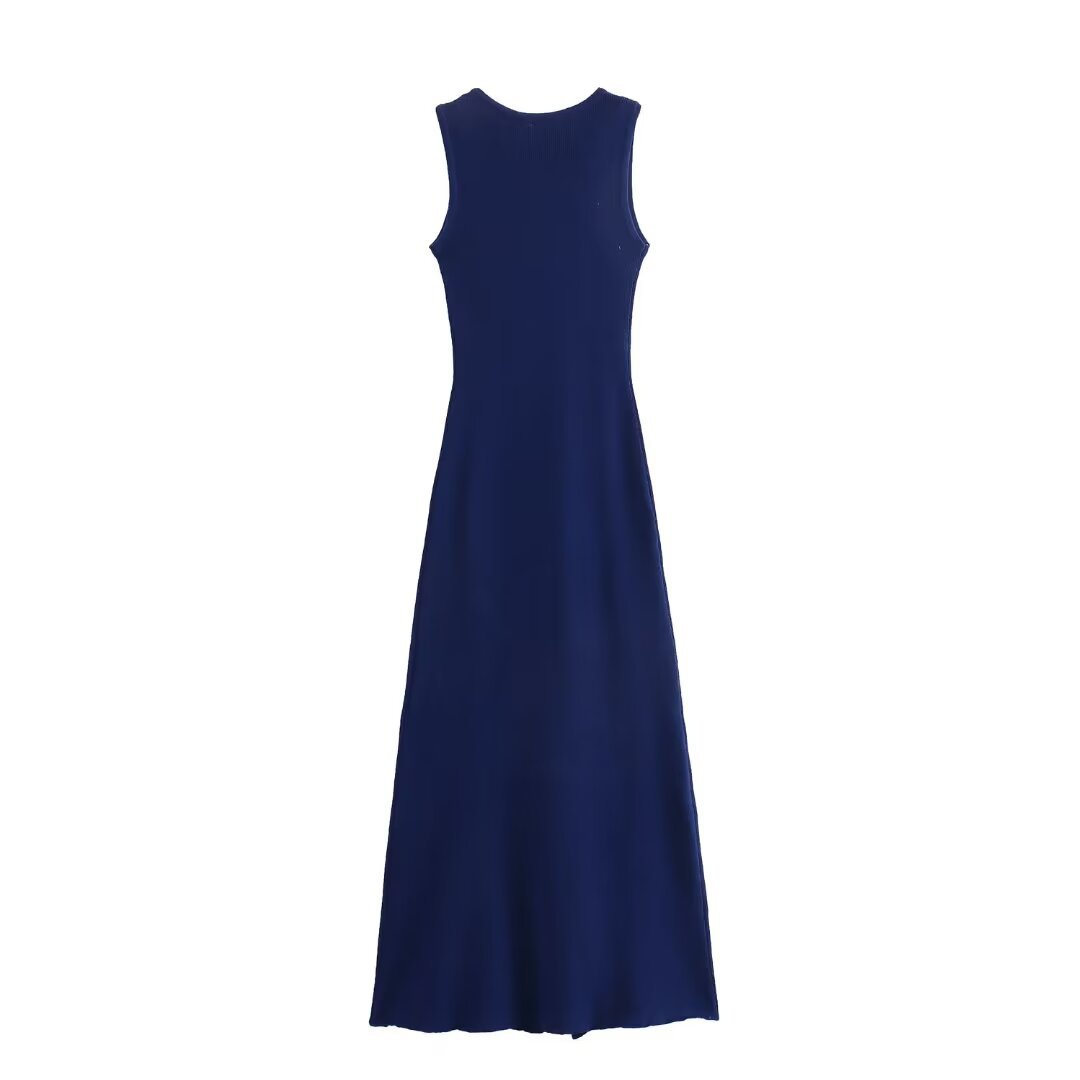 Metal Button Knit Bodycon Dress