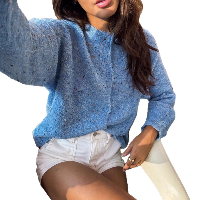 Women's Colorful Polka Dot Patchwork Pullover Knit Sweater