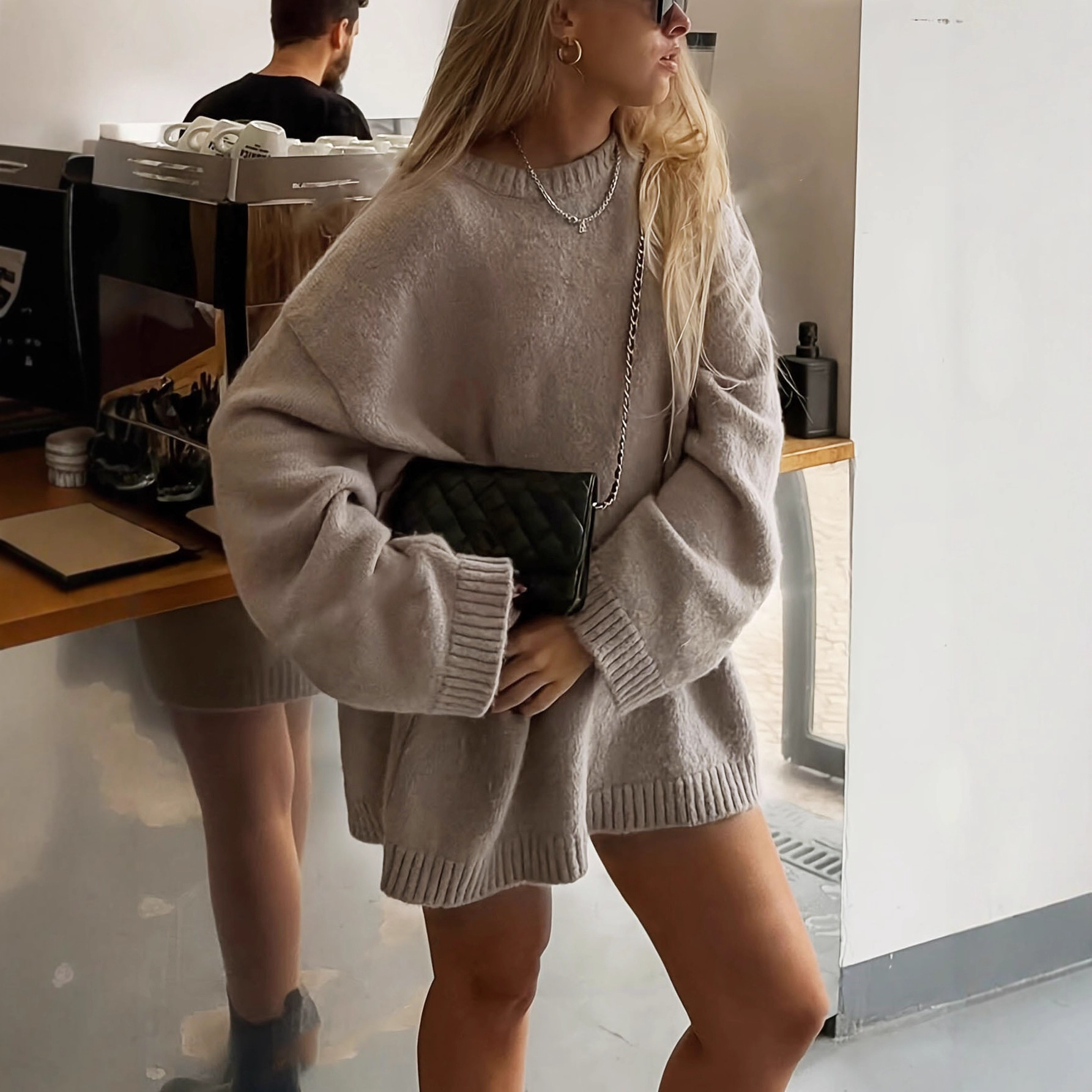 Women's Colorblock Crewneck Pullover Sweater