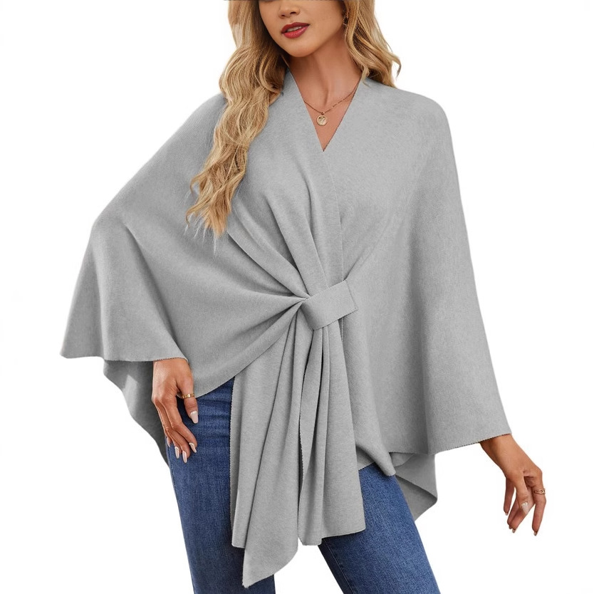 Women's Elegant One-Piece Solid Color Soft Cape Coat Poncho Top