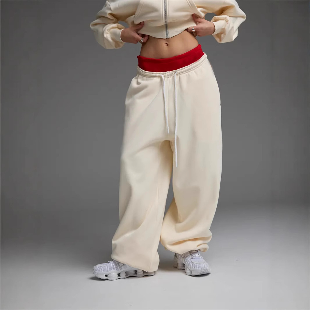 Casual Straight-Leg Wide-Leg Sweatpants with Drawstring