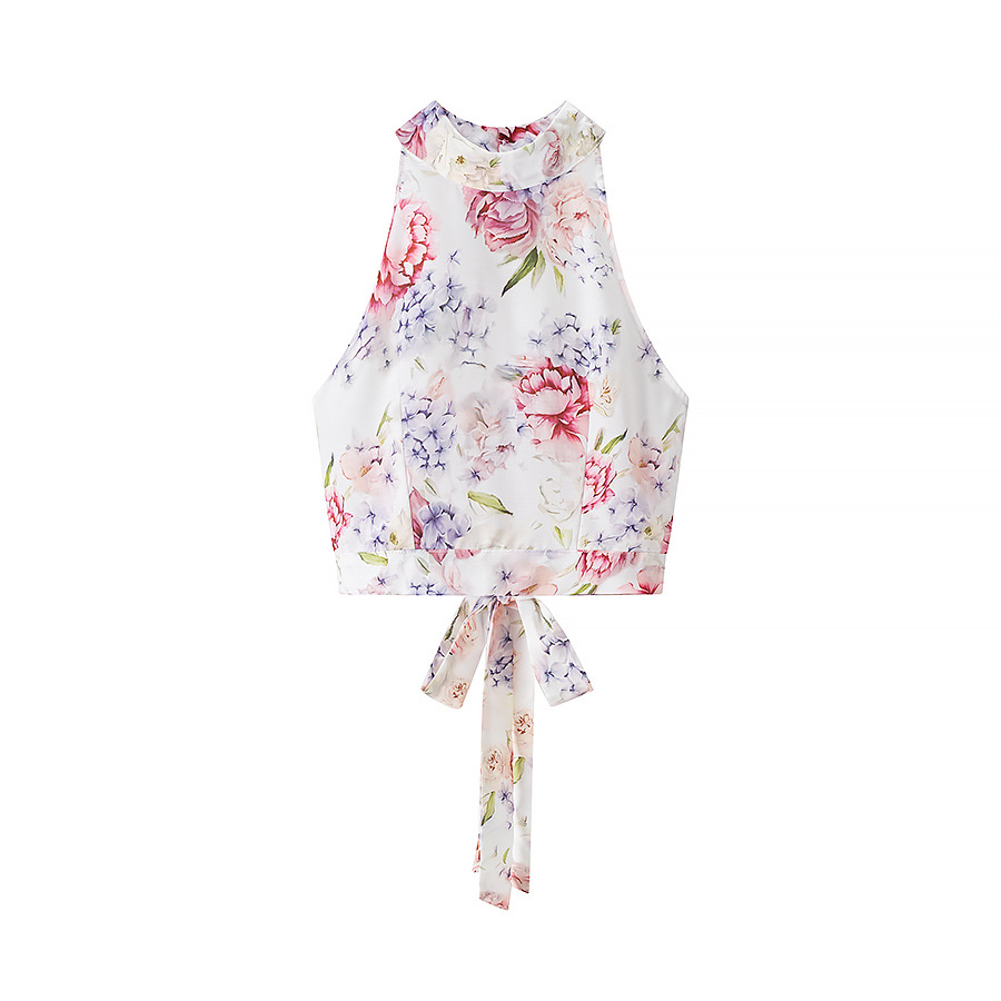 Women's Halter Sleeveless Crop Top and A-Line Mini Skirt Set