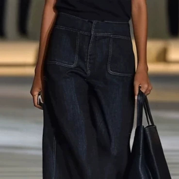 V-Neck Sleeveless Wide-Leg Denim Jumpsuit