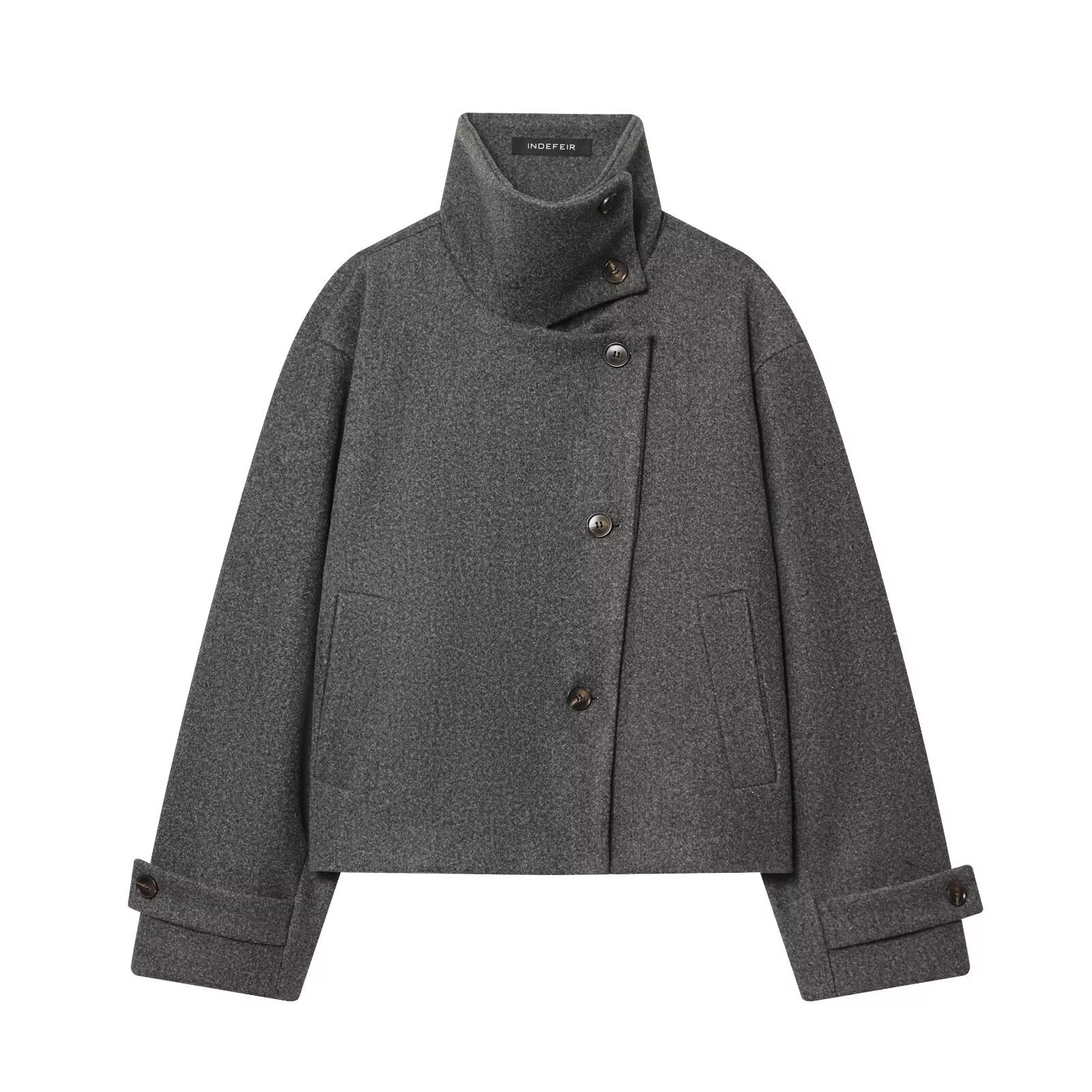 Women's Stand Collar Single-Breasted Jacket Coat