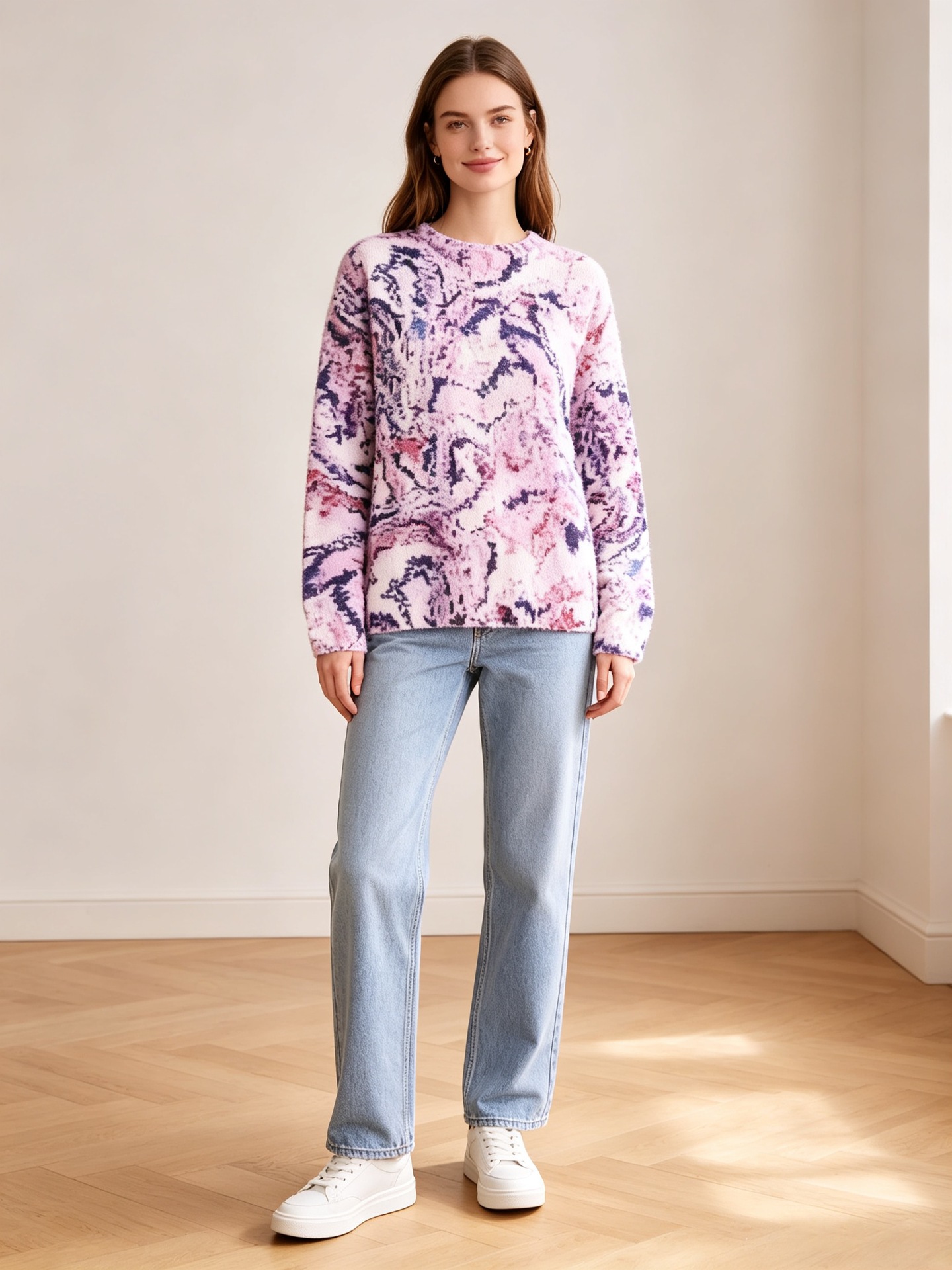 Women's Christmas 3D Print Crewneck Pullover Sweater
