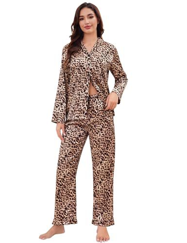Women's Cuban Collar Butterfly Ribbon Print Long Sleeve Loungewear Set