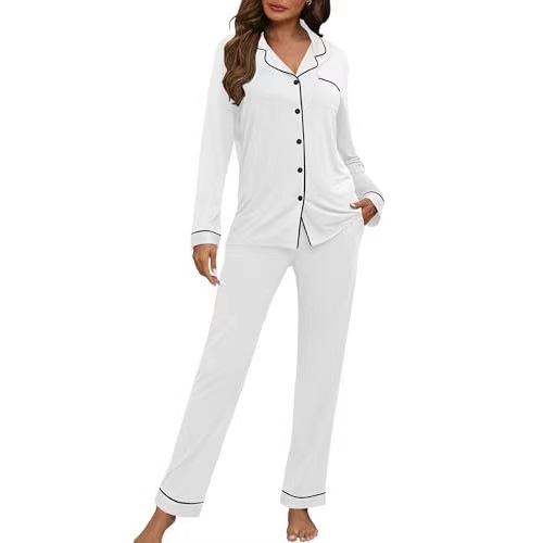 Women's Cuban Collar Polka Dot Print Long Sleeve Shirt Set