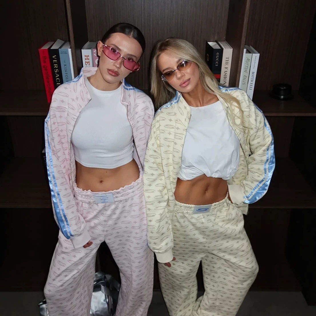 Women's Colorblock Long Sleeve Jacket and Pants Two-Piece Set