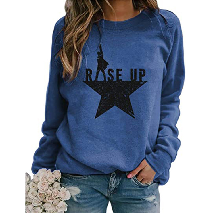 Printed Loose Pullover Long-Sleeve Women's Sweatshirt